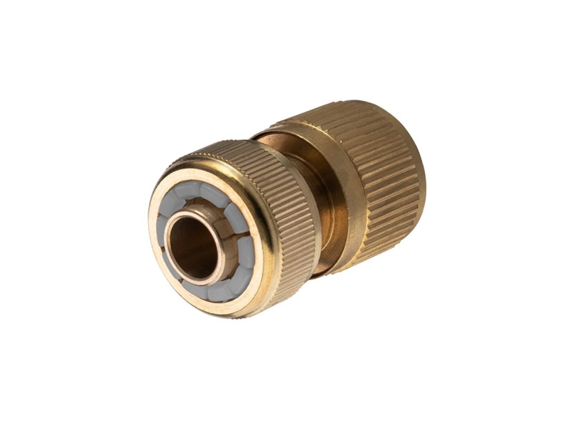 Коннектор латунный с аквастопом 1/2" на шланг 1/2" STORM INTERTOOL GE-1219 