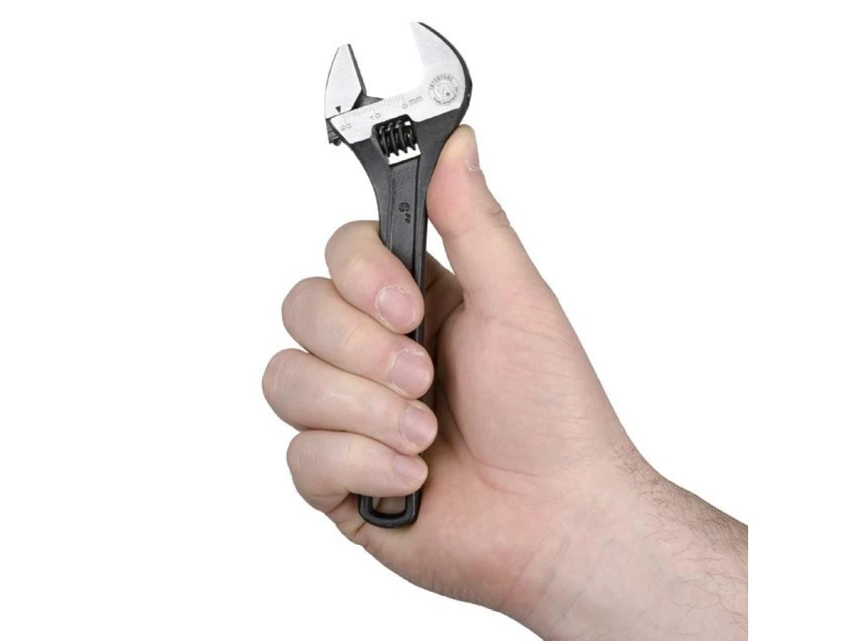 Ключ разводной 150 мм, Cr-V, черный, фосфатированный, INTERTOOL XT-0056 