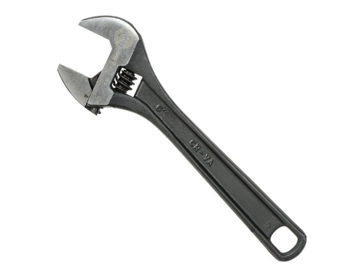 Ключ разводной 150 мм, Cr-V, черный, фосфатированный, INTERTOOL XT-0056 