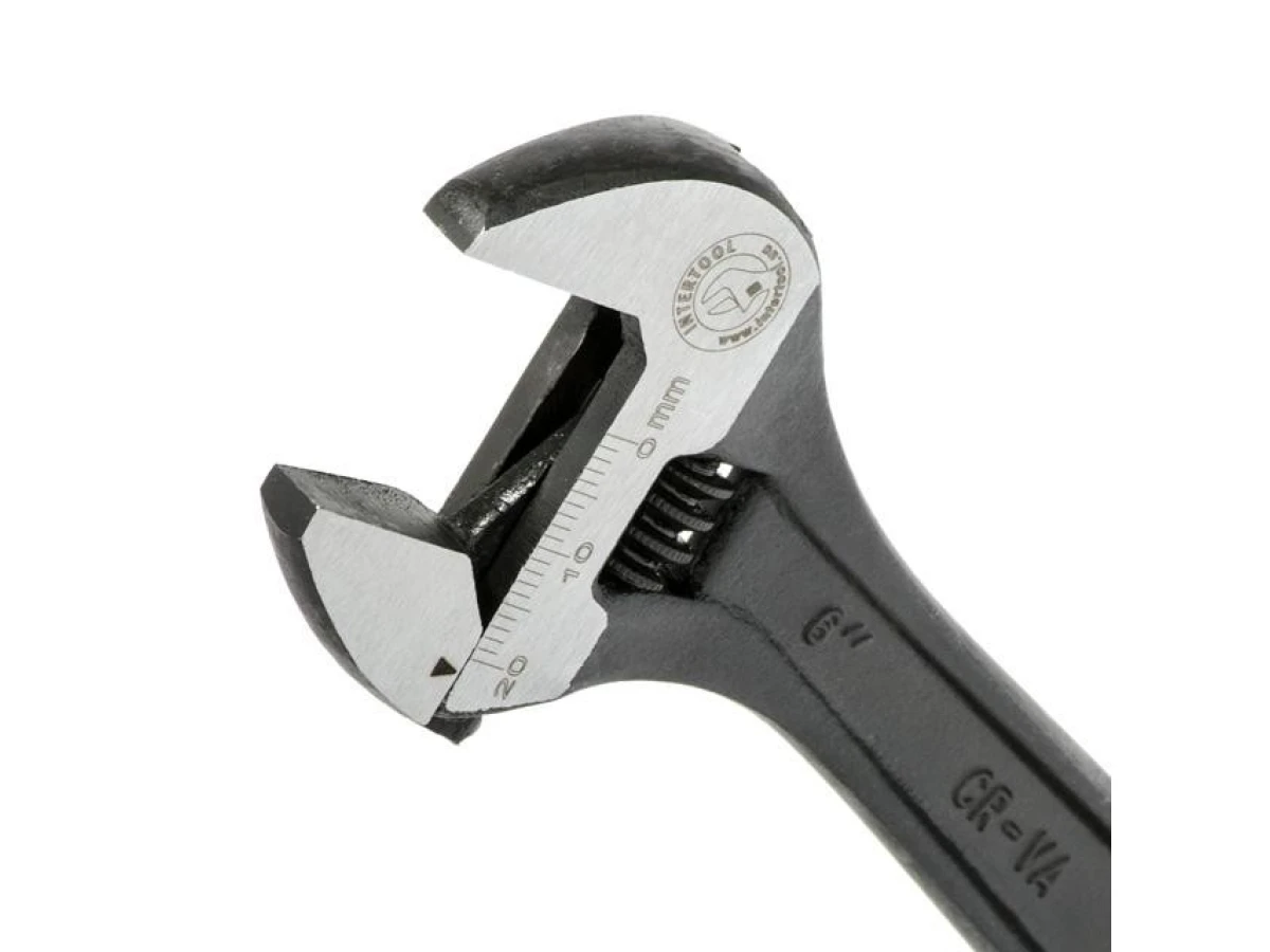 Ключ разводной 150 мм, Cr-V, черный, фосфатированный, INTERTOOL XT-0056 