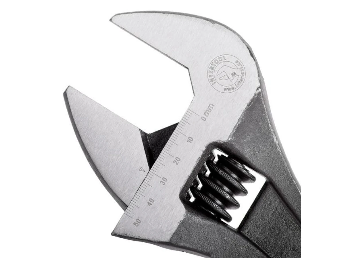 Ключ разводной 380 мм, Cr-V, черный, фосфатированный INTERTOOL XT-0065 