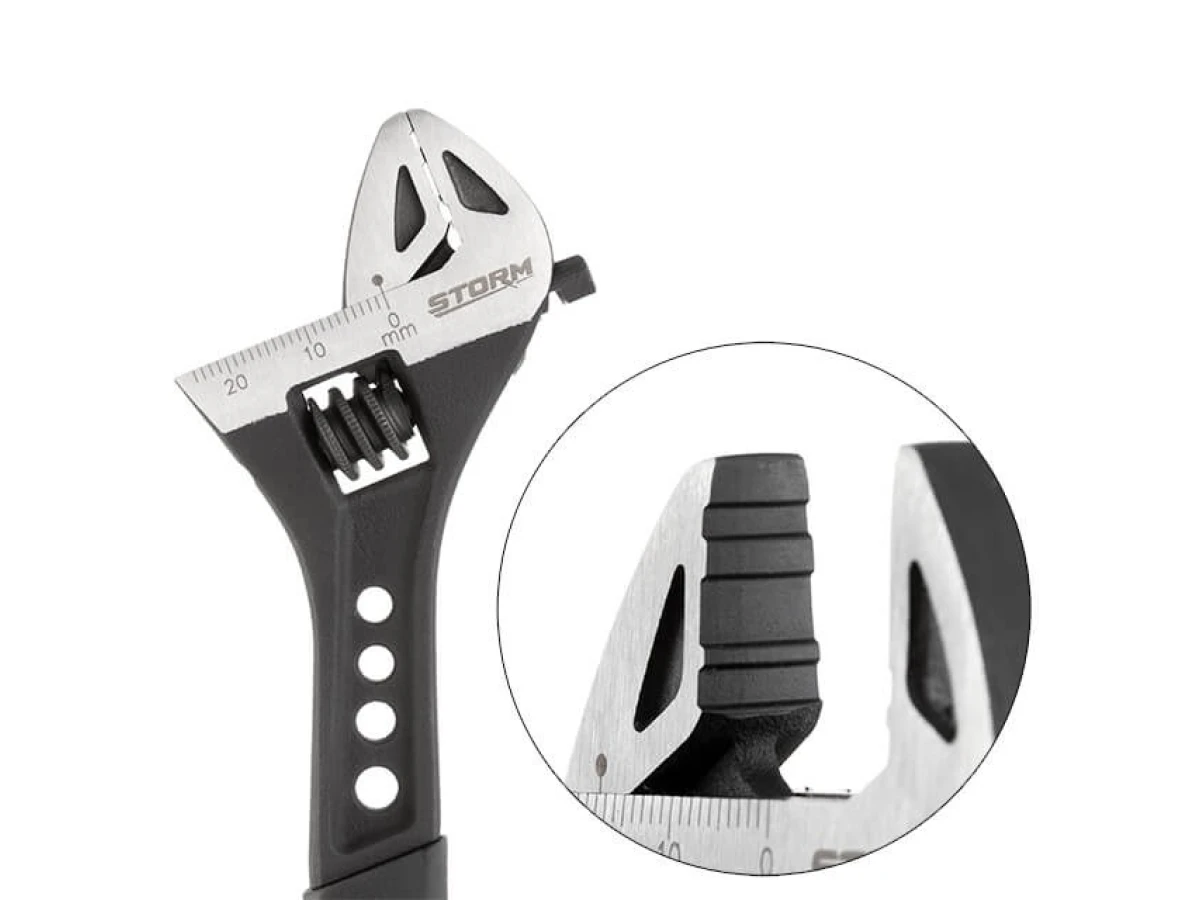 Ключ разводной 150 мм кованный, рукоятка TPR, HRC 40~50, Cr-V STORM INTERTOOL XT-0070 