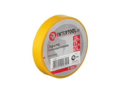 Стрічка ізоляційна, 17 мм * 25 м *0,15 мм, жовта INTERTOOL IT-0062