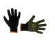 Рукавичка трикотажна 60% бавовна / 40% поліестер, з ПВХ крапкою, клас в'язки 7, колір чорний, з платуванням, жовта крапка, 90 гр INTERTOOL SP-0125 