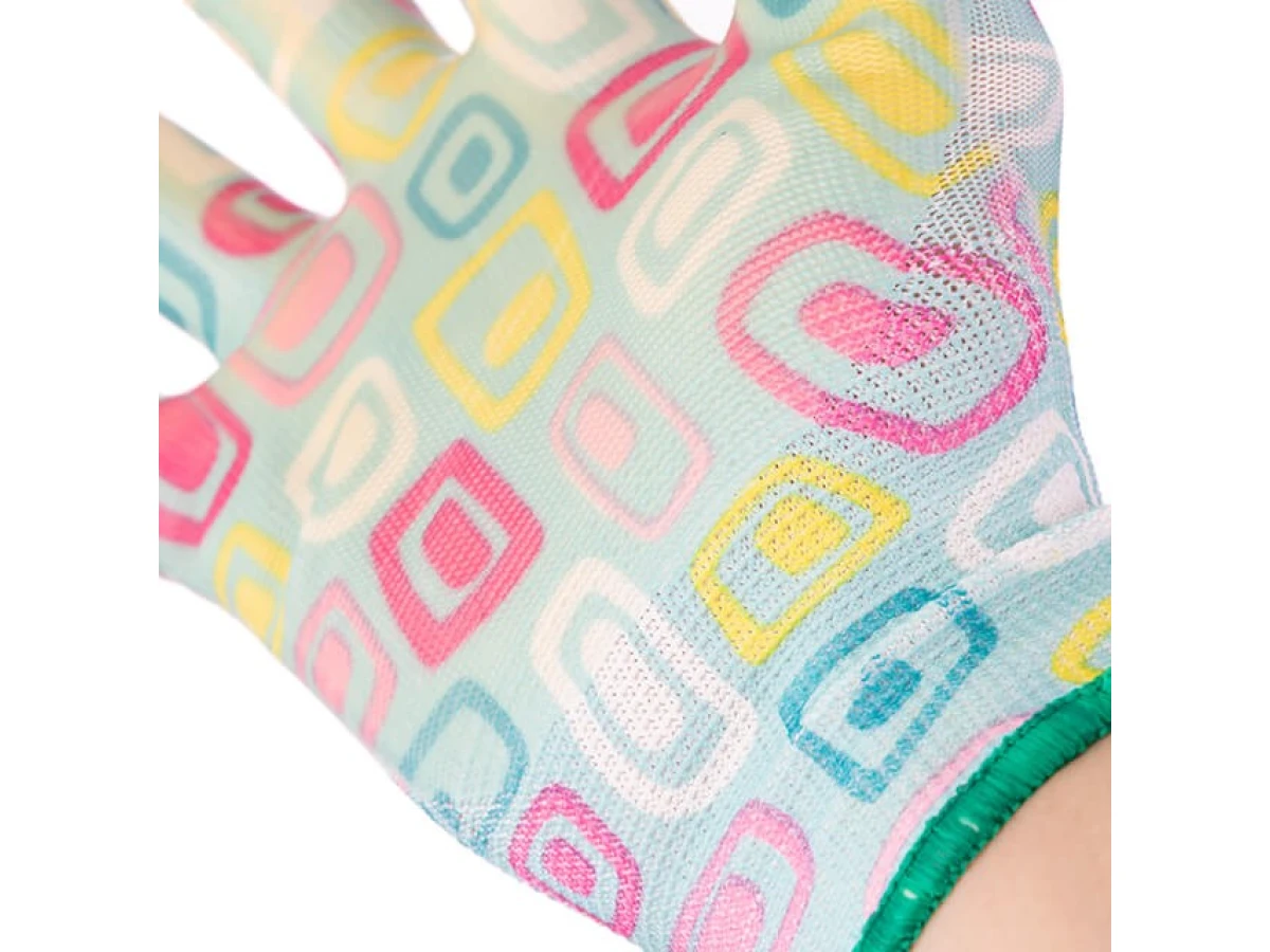 Перчатки садовые с нитриловым покрытием 8" голубые INTERTOOL SP-0164 