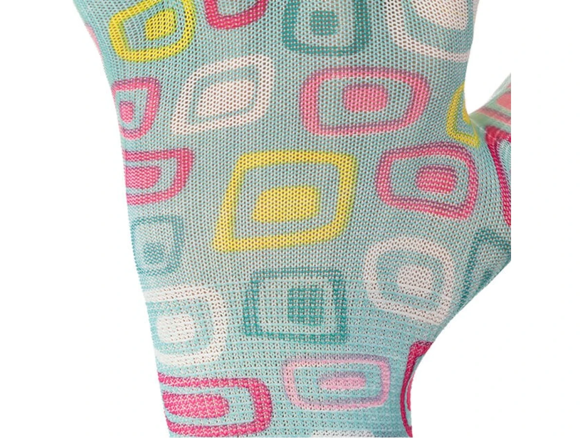 Перчатки садовые с нитриловым покрытием 8" голубые INTERTOOL SP-0164 