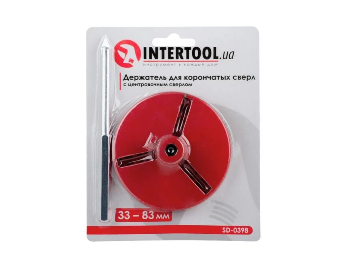 Тримач для корончатих свердел 83 мм, з центруючим свердлом INTERTOOL SD-0398 