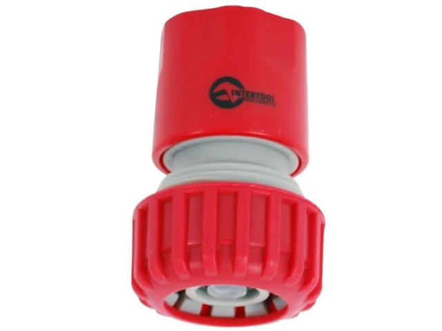 Коннектор 1/2" с аквастопом для шланга 3/4" INTERTOOL GE-1020 