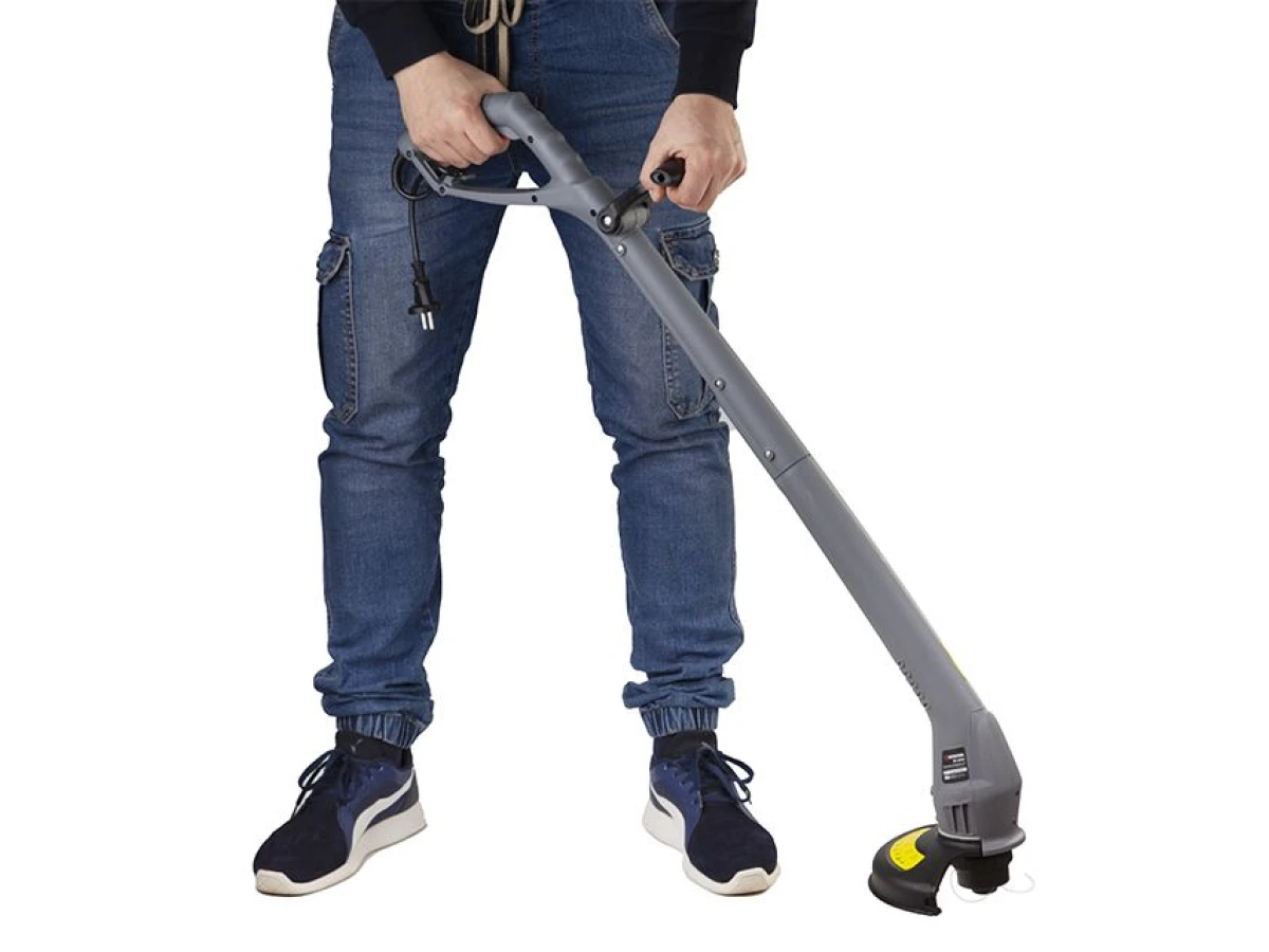 Триммер электрический 250 Вт, 230 В, ~50 Гц, 14000 об/мин, диаметр вращения лески 200 мм INTERTOOL DT-2243 