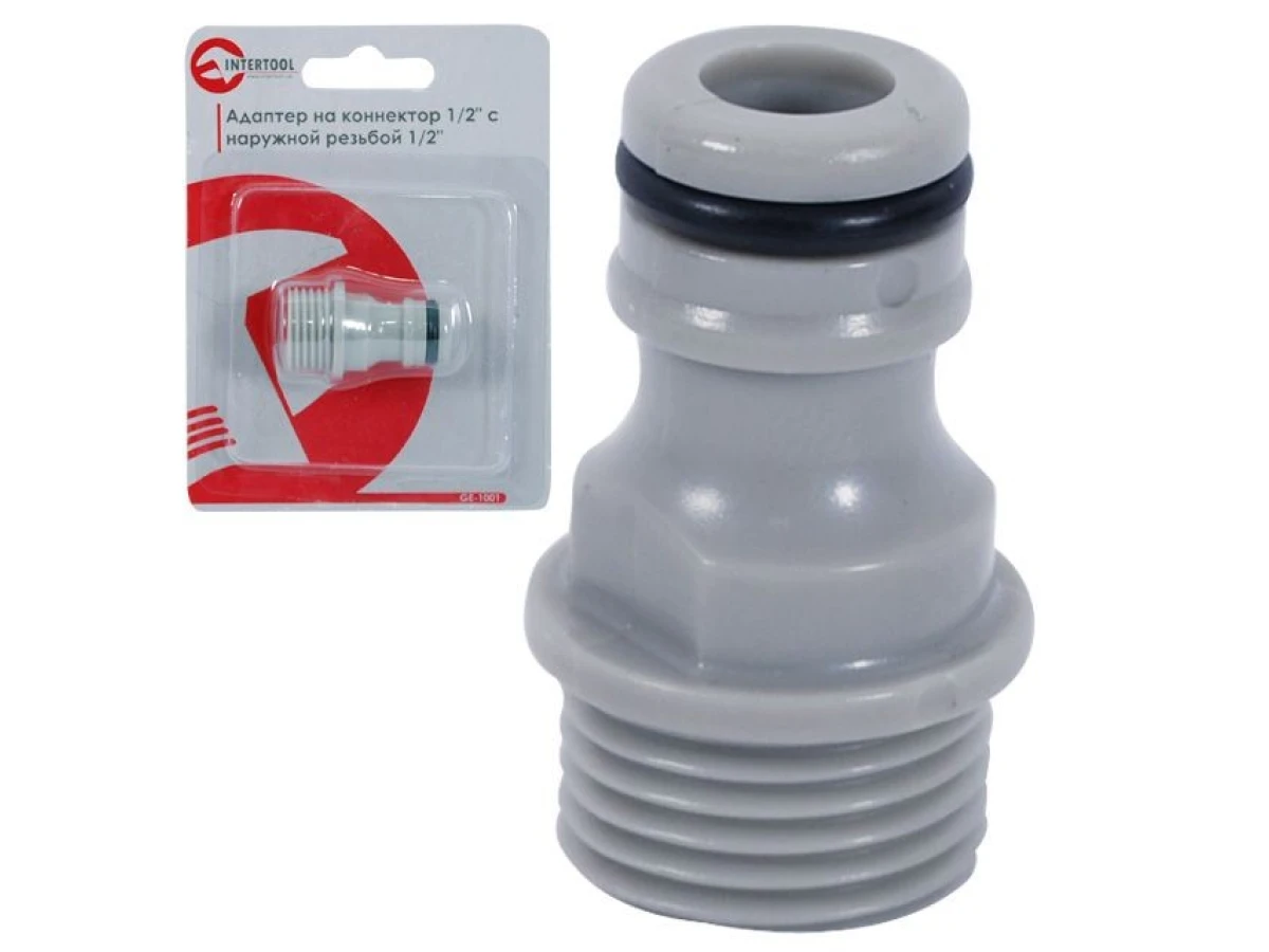 Адаптер на конектор 1/2" із зовнішньою різьбою 1/2" INTERTOOL GE-1001 
