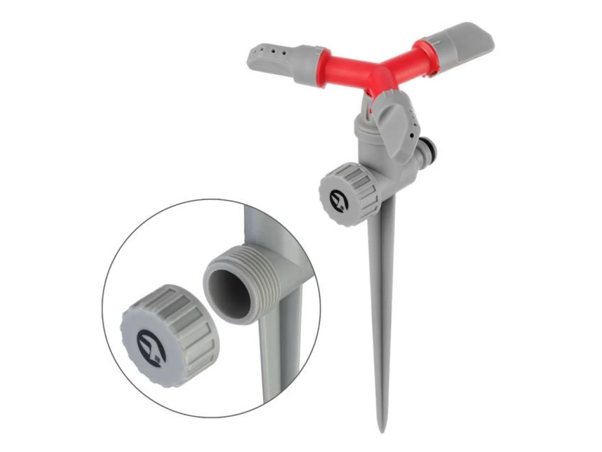 Дощувальний пристрій круговий з головкою, що обертається, на кілку. PP, ABS INTERTOOL GE-0054 