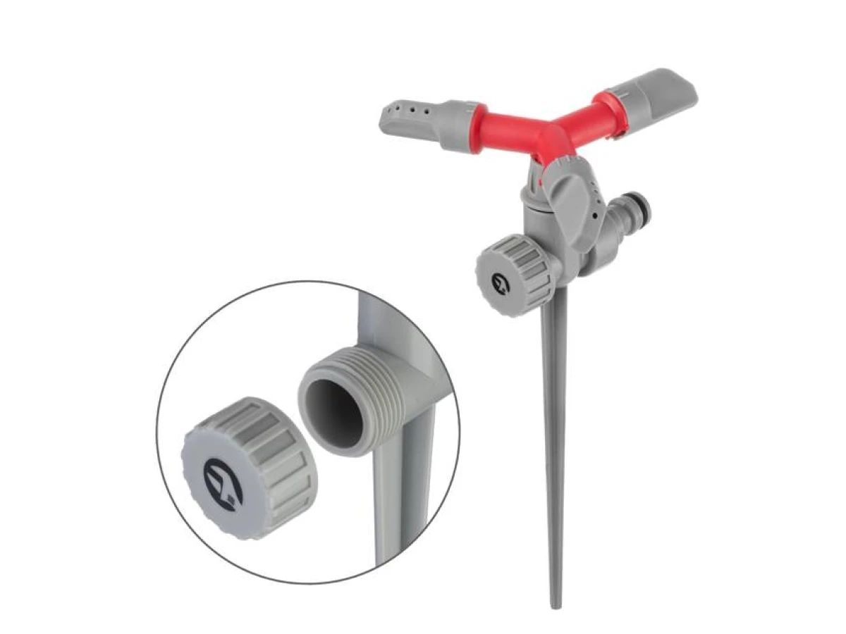 Дождеватель круговой с вращающейся головкой на костыле. PP, ABS, Zinc alloy INTERTOOL GE-0055 