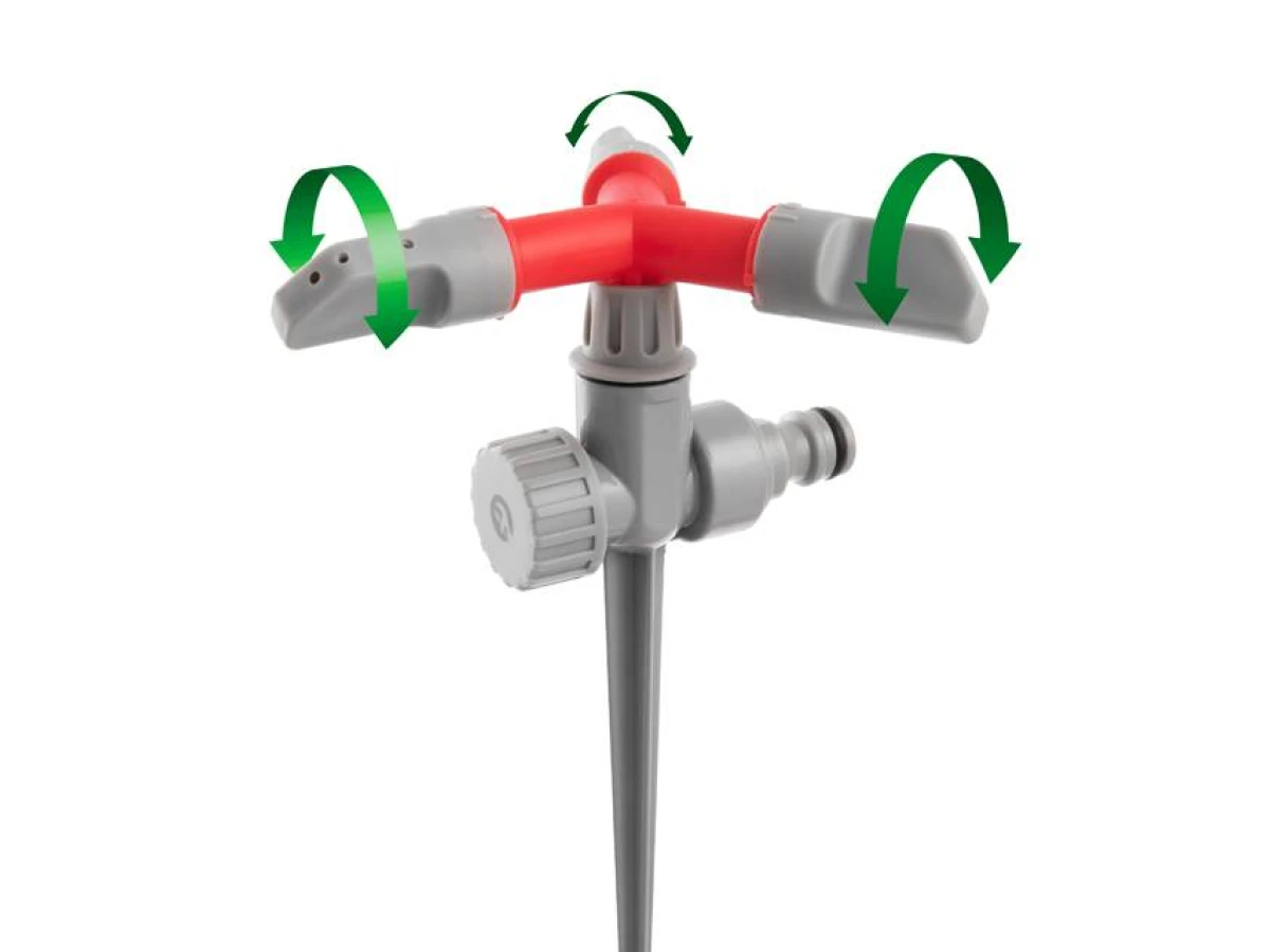 Дождеватель круговой с вращающейся головкой на костыле. PP, ABS, Zinc alloy INTERTOOL GE-0055 