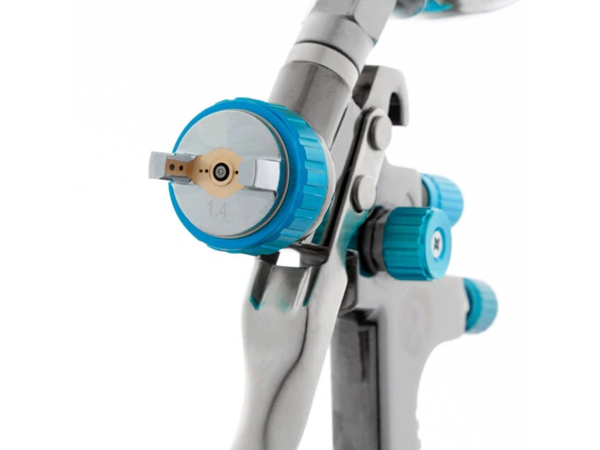 Фарбопульт пневматичний LVLP BLUE професійний, форсунка 1.4мм, верхній металевий бачок 600мл., 1.5бар INTERTOOL PT-0133 