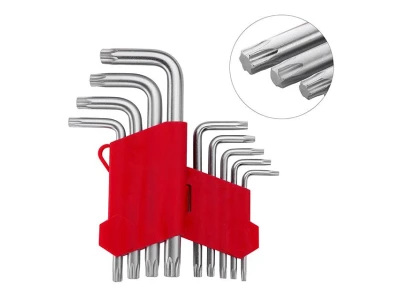 Набір ключів Г-подібних TORX 9 шт, Т10-Т50, CrV, Small INTERTOOL HT-0607