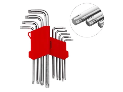 Набір ключів Г-подібних TORX 9 шт, Т10-Т50, Cr-V, Big INTERTOOL HT-0608