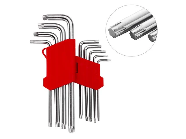 Набір ключів Г-подібних TORX 9 шт, Т10-Т50, Cr-V, Big INTERTOOL HT-0608 