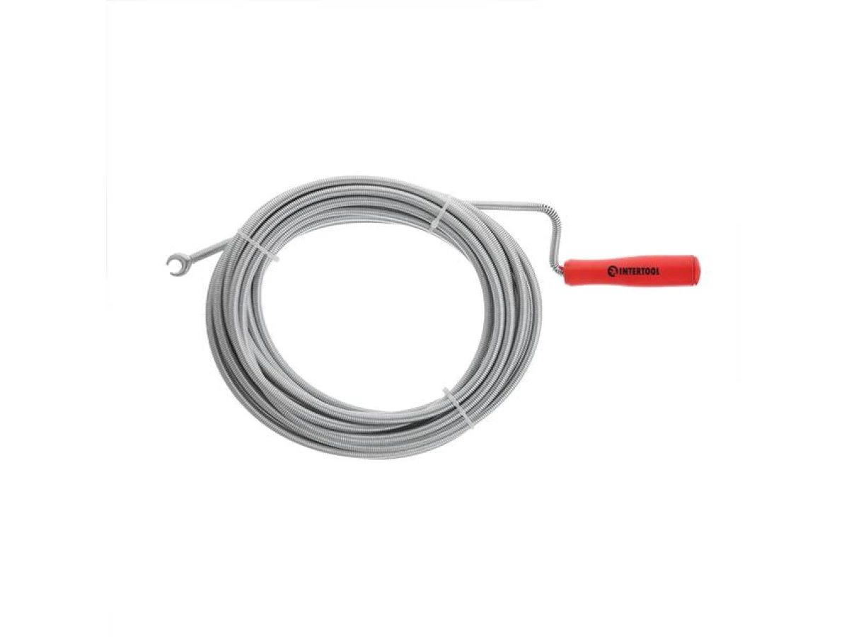Трос для чистки труб 9мм*10м, пробивной наконечник INTERTOOL HP-1007 