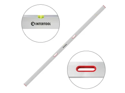 Правило-уровень 3000 мм, 2 капсулы, вертикальный и горизонтальный с ручками INTERTOOL MT-2130