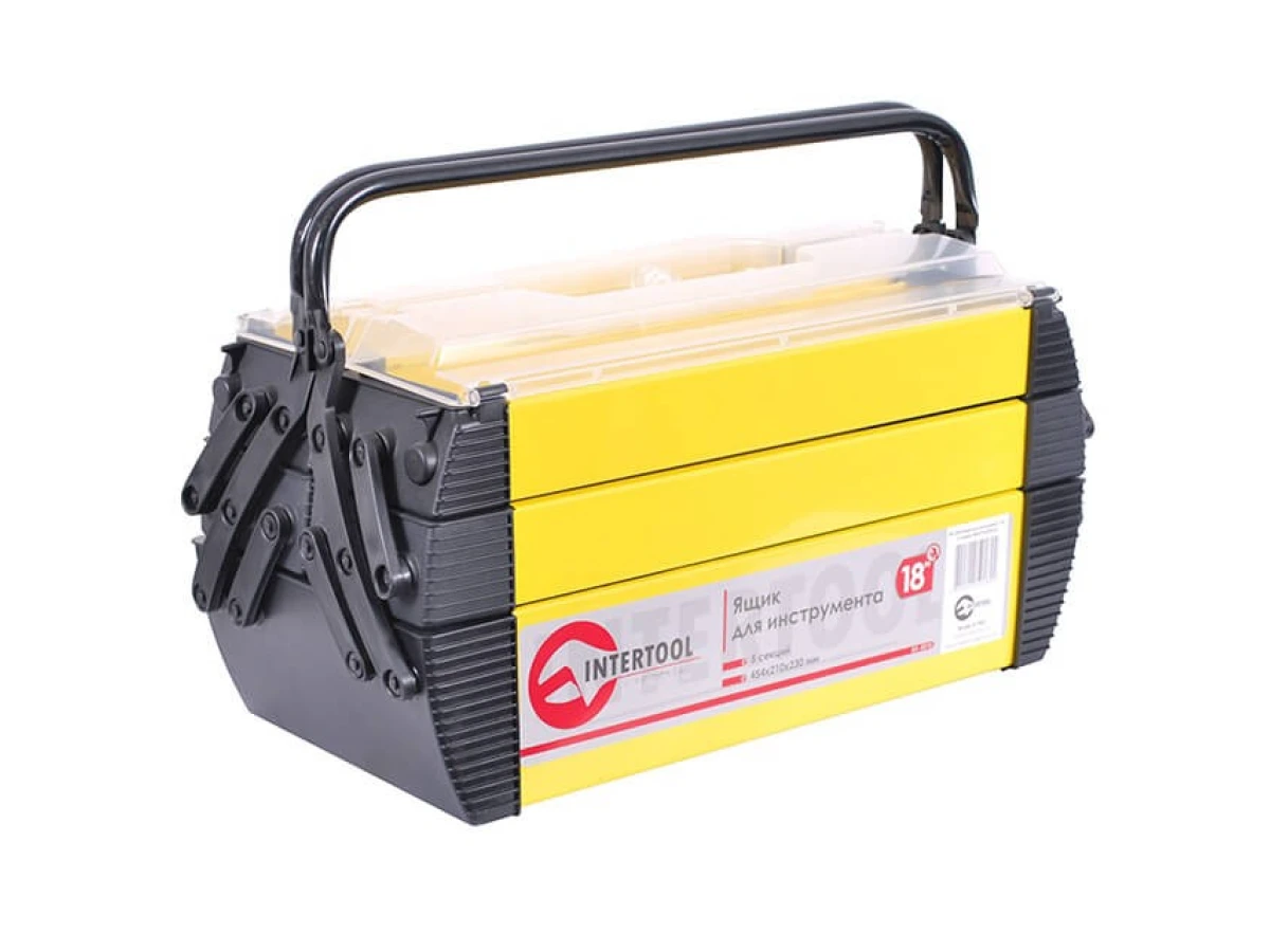 Ящик для інструменту металевий 18", 5 секцій, 454*210*230 мм INTERTOOL BX-5018 