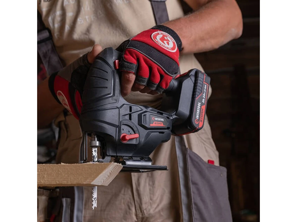 Лобзик акумуляторний 20 В, 0-2700 об/хв, макс. глибина пропилу 80 мм, безключовий патрон, без ЗП та АКБ INTERTOOL WT-0358 