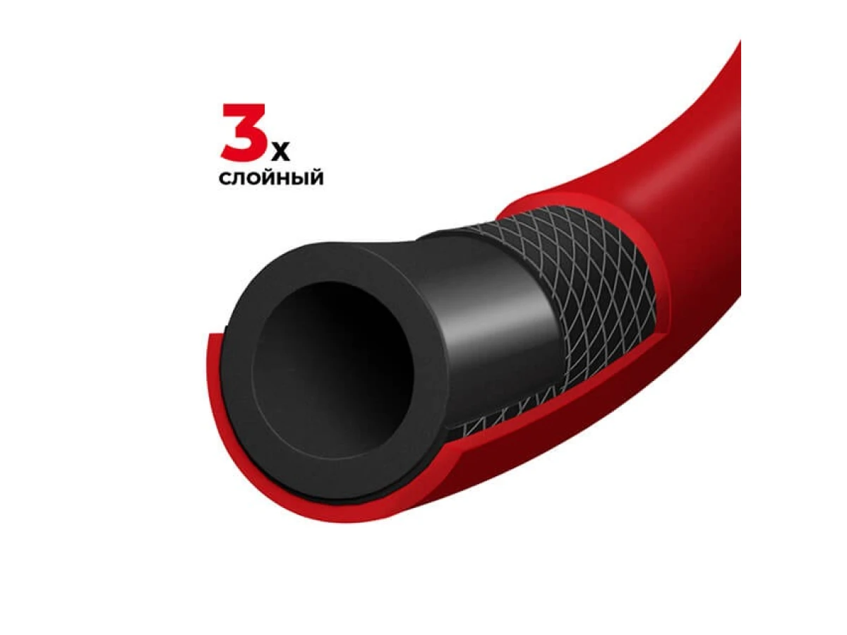 Шланг гібридний професійний, 20 атм, 6*11 мм, 15 м, з латунними швидкороз'ємними з'єднаннями, STORM INTERTOOL PT-1765 