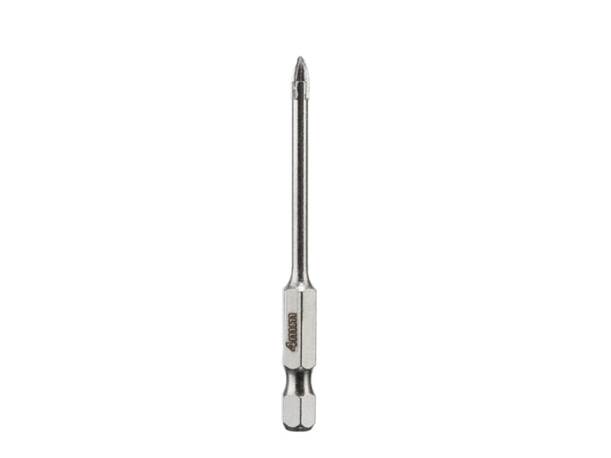 Свердло по склу та кераміці 4 мм HEX 1/4'' (6.35 mm) INTERTOOL SD-0284 