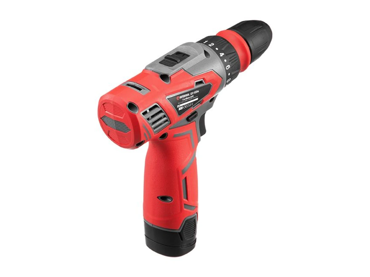 Дриль-шурупокрут акумуляторний 12 В, 30 Nm, 0-350/0-1300 об/хв, 0.8-10 мм, 1.5 Аг, знімний патрон INTERTOOL DT-0314 