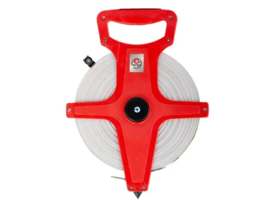 Рулетка геодезична з полотном з скловолокна 100м * 13мм INTERTOOL MT-0760