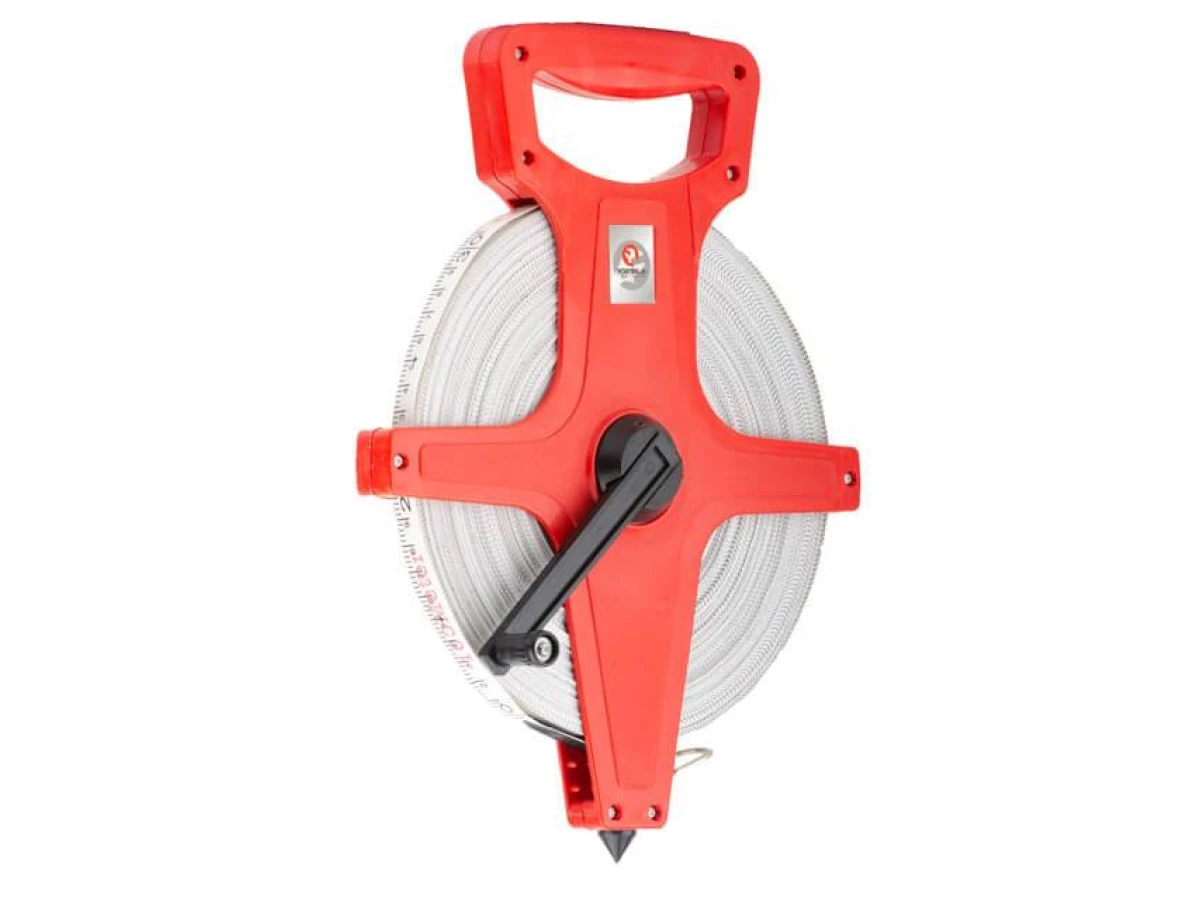 Рулетка геодезична з полотном з скловолокна 100м * 13мм INTERTOOL MT-0760 