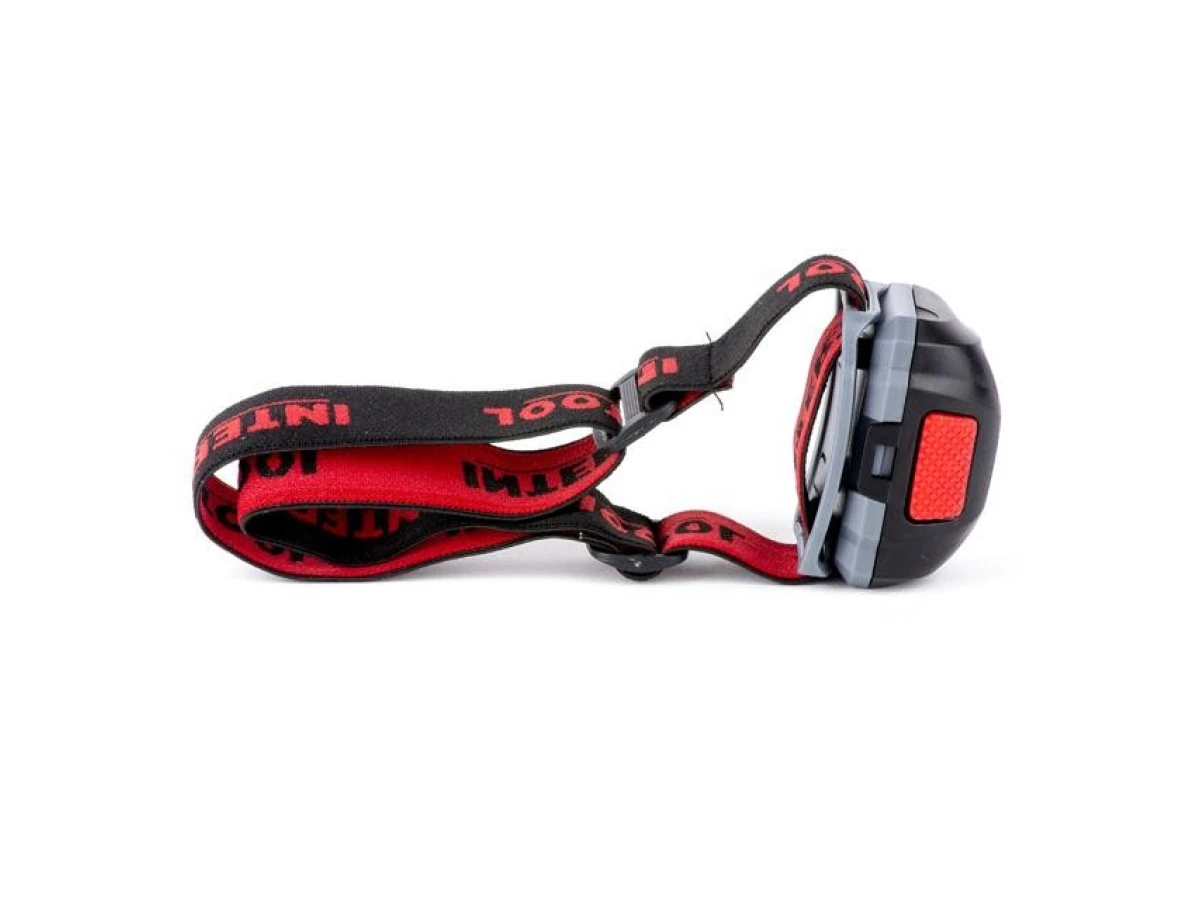 Ліхтар налобний світлодіодний, пиловологозахищений корпус, чотири режими роботи, 1 Вт + 2 LED, батарейки 3 ААА INTERTOOL LB-0302 