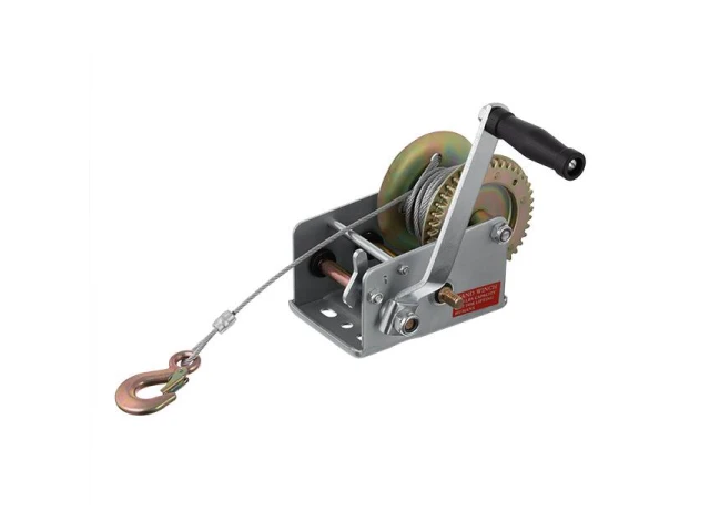 Лебедка рычажная барабанная, стальной трос, тяговое усилие 900 кг INTERTOOL GT1455 
