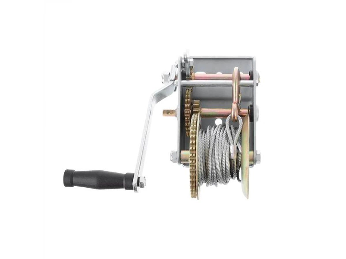 Лебедка рычажная барабанная, стальной трос, тяговое усилие 900 кг INTERTOOL GT1455 