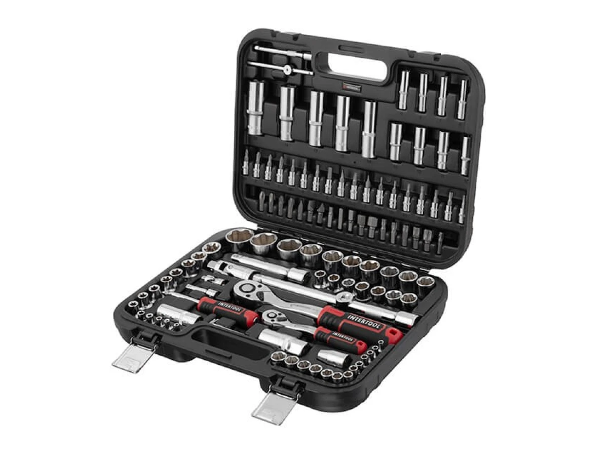 Набір інструментів 1/2" & 1/4", 110 од., SUPER LOCK STORM, Cr-V INTERTOOL ET-8110 