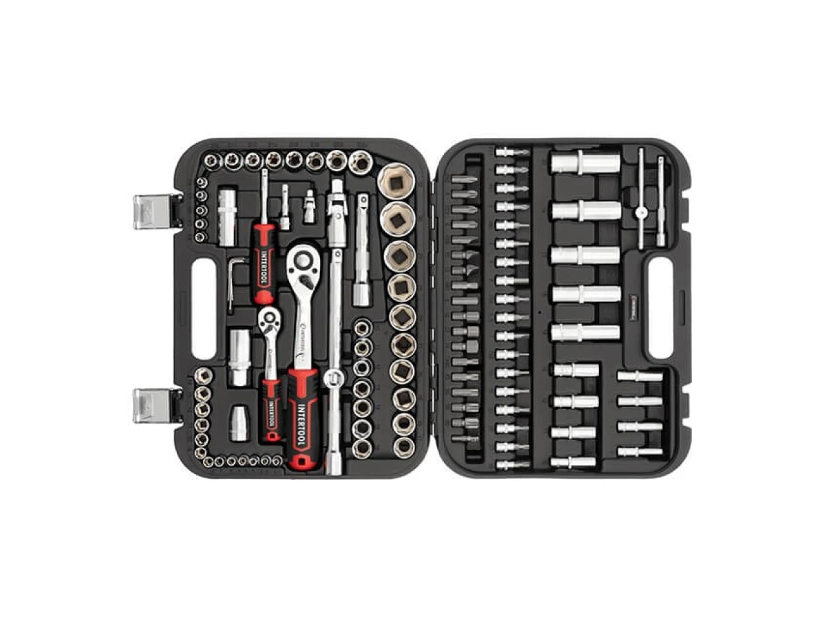 Набір інструментів 1/2" & 1/4", 110 од., SUPER LOCK STORM, Cr-V INTERTOOL ET-8110 