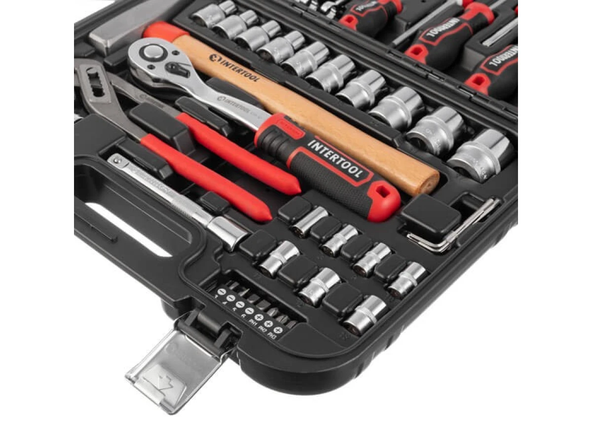 Набір інструментів 1/2" & 1/4", 56 од., Cr-V STORM INTERTOOL ET-8056 