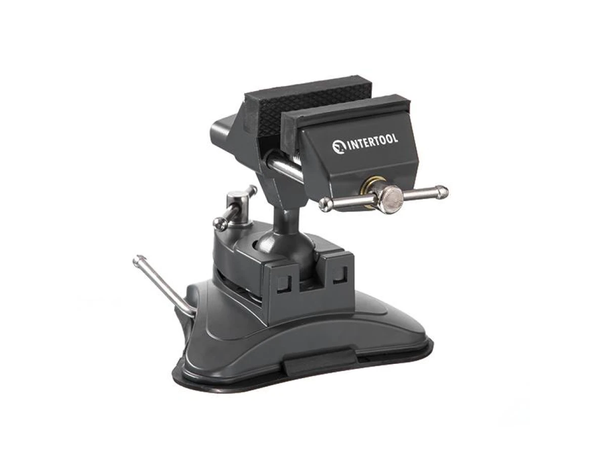 Тиски универсальные шарнирные 70 мм, 360°, вакуумное крепление INTERTOOL HT-0096 