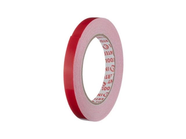 Стрічка клейка двостороння універсальна 12 мм * 5 м * 1 мм, біла, спінений поліетилен INTERTOOL KT-0813 