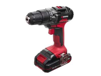 Дриль-шурупокрут акумуляторний 20 В, 35 Nm, 0-400/0-1500 об/хв, 0,8-10 мм, літій-іон, 2x2.0 Ач, ЗП, кейс INTERTOOL WT-0328