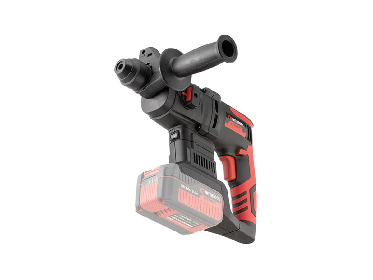 Перфоратор аккумуляторный с бесщеточным двигателем 20 В, 2 Дж, 0-1250 об/мин, 0-4800 уд/мин, SDS plus, без ЗУ и АКБ, кейс INTERTOOL WT-9370 