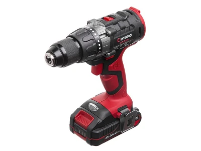 Дриль-шурупокрут акумуляторний з безщітковим двигуном 20 В, 50 Nm, 0-400/0-1500 об/хв., 1,5-13 мм, літій-іон, 2x2.0 Аг, ЗП, кейс INTERTOOL WT-0331