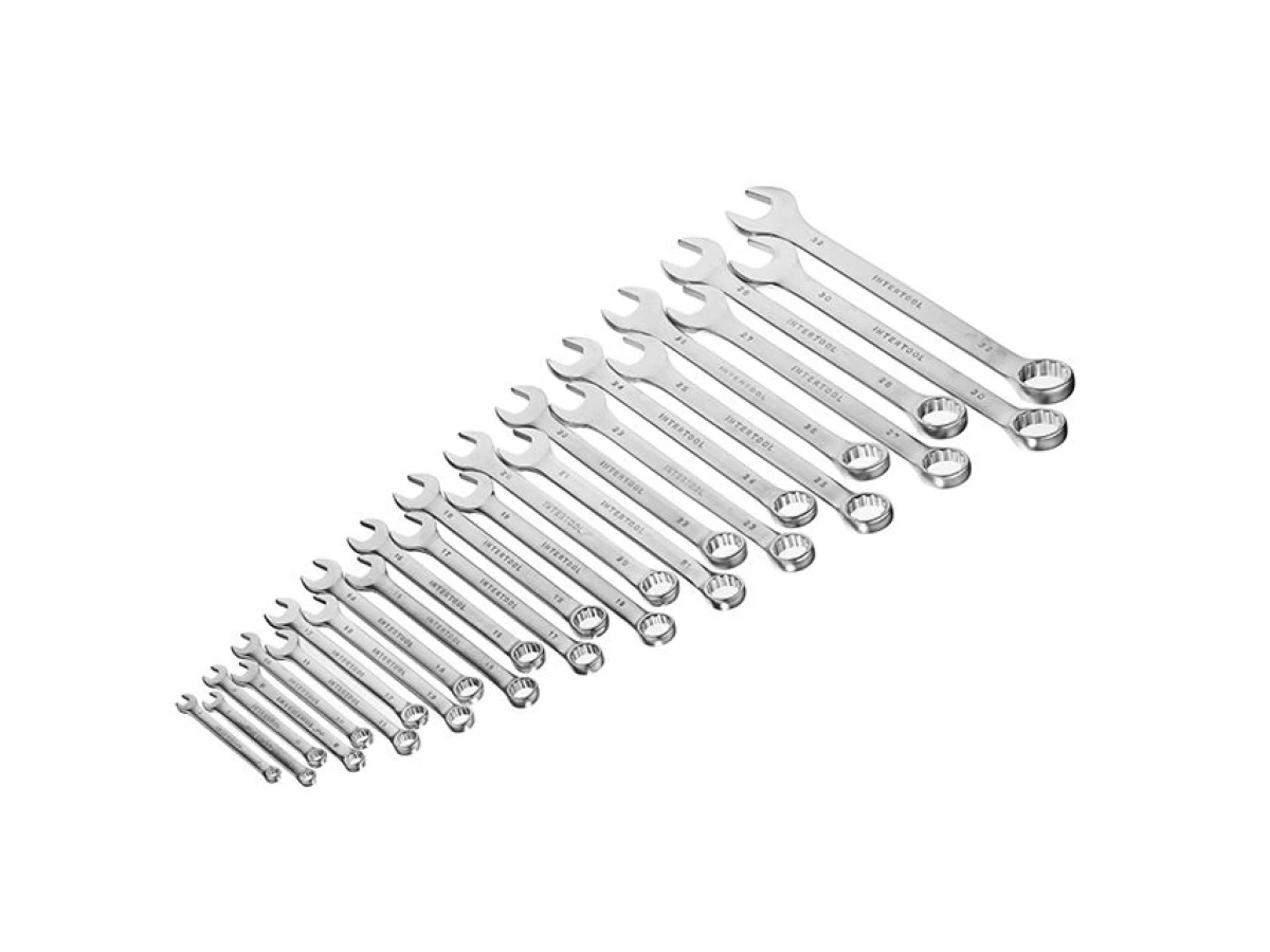 Набір ключів комбінованих 25 шт, 6-32 мм CrV INTERTOOL HT-1205 