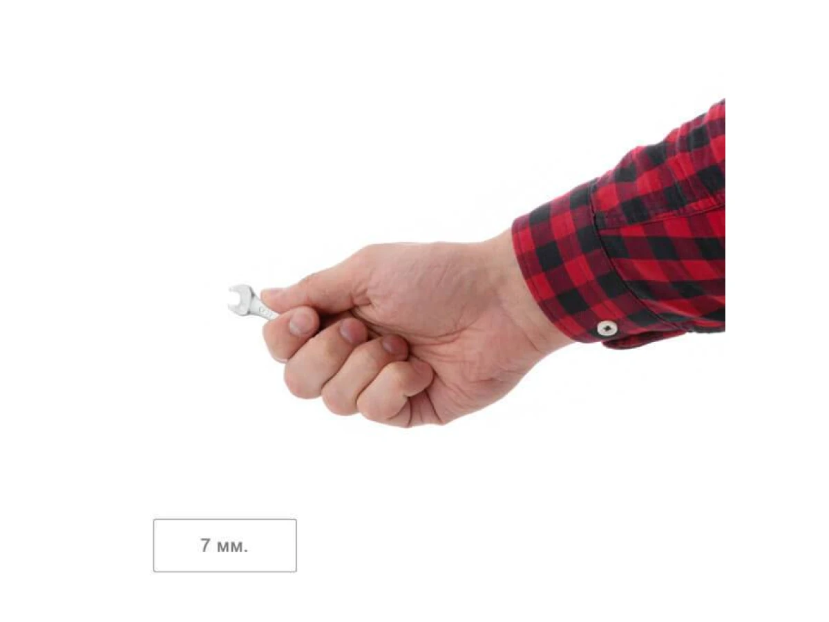 Ключ комбінований 7 мм, CrV, покриття Сатин-хром PROF DIN3113 INTERTOOL XT-1007 