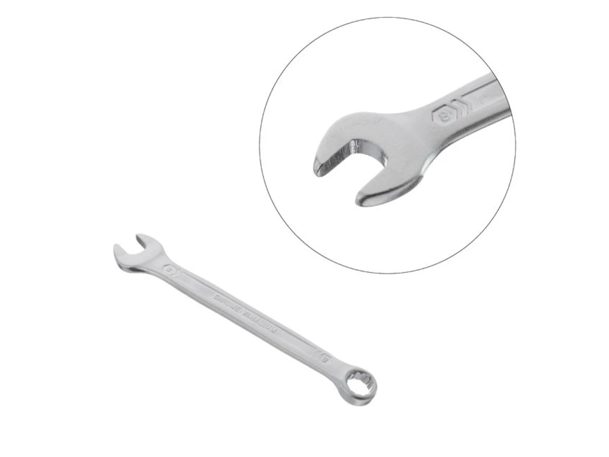 Ключ комбінований 8 мм, CrV, покриття Сатин-хром PROF DIN3113 INTERTOOL XT-1008 