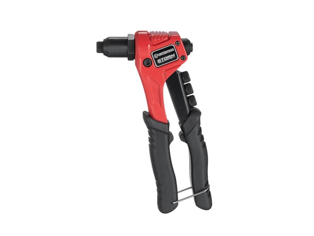 Пистолет заклепочный ручной 200 мм, диаметр применяемой заклепки 2.4; 3.2; 4; 4.8 мм, Storm INTERTOOL RT-0015 