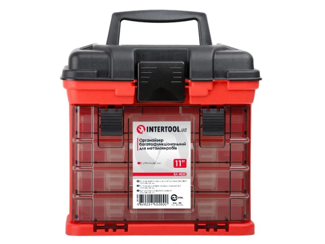 Органайзер для метизов с выдвижными секциями 11", 279*184*260 мм INTERTOOL BX-4020 