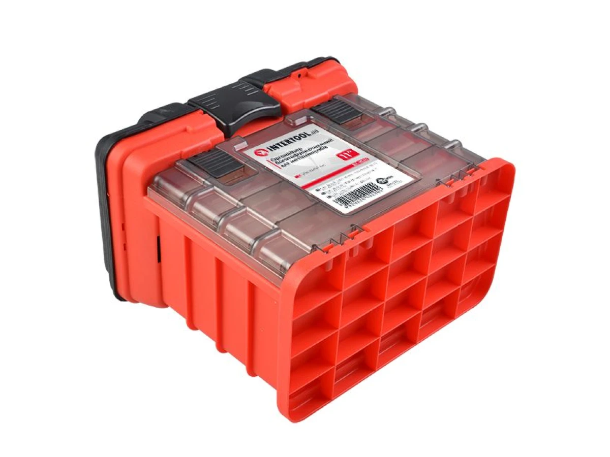 Органайзер для метизов с выдвижными секциями 11", 279*184*260 мм INTERTOOL BX-4020 