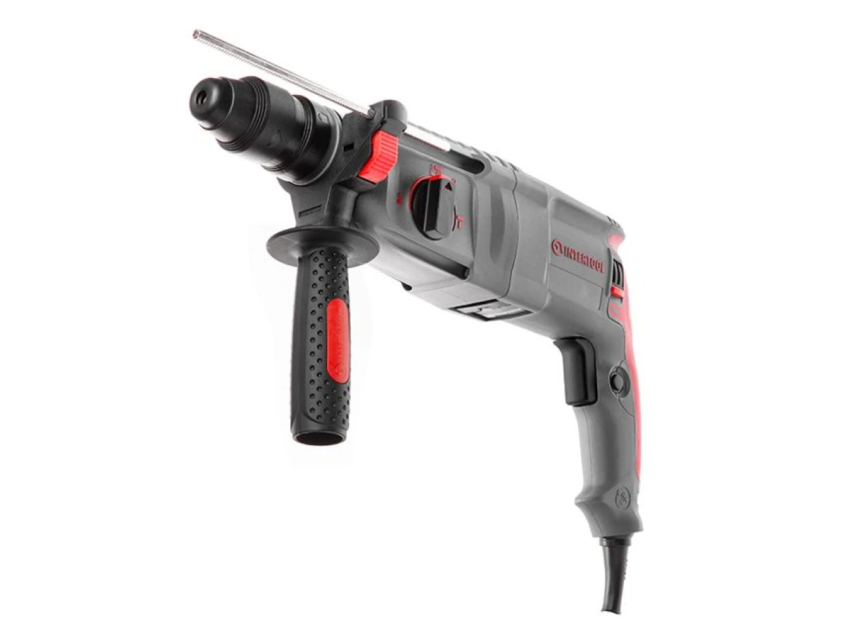Перфоратор 850 Вт, 3.2 Дж, 0-900 об/мин, 0-4400 уд/мин, 3 режима, SDS plus, съемный быстрозажимной патрон INTERTOOL DT-0184 