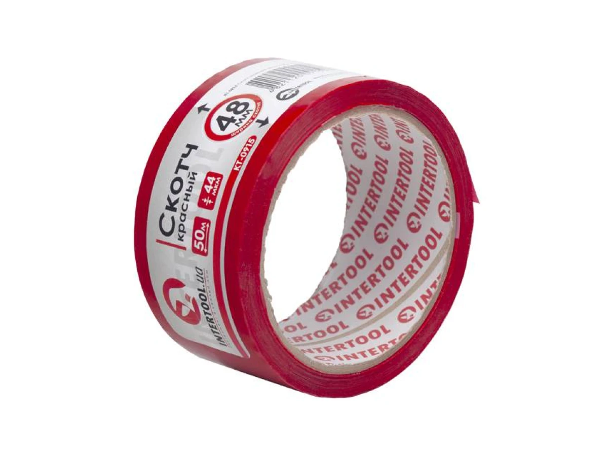 Скотч червоний 48мм * 50м * 44 мкм INTERTOOL KT-0915 