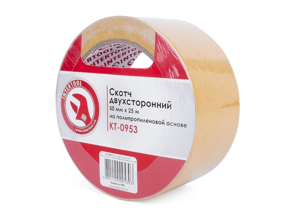 Скотч двосторонній 50мм * 25м на поліпропіленовій основі INTERTOOL KT-0953 
